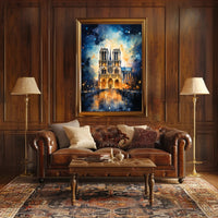 Notre-Dame De Paris A Nighttime Poster