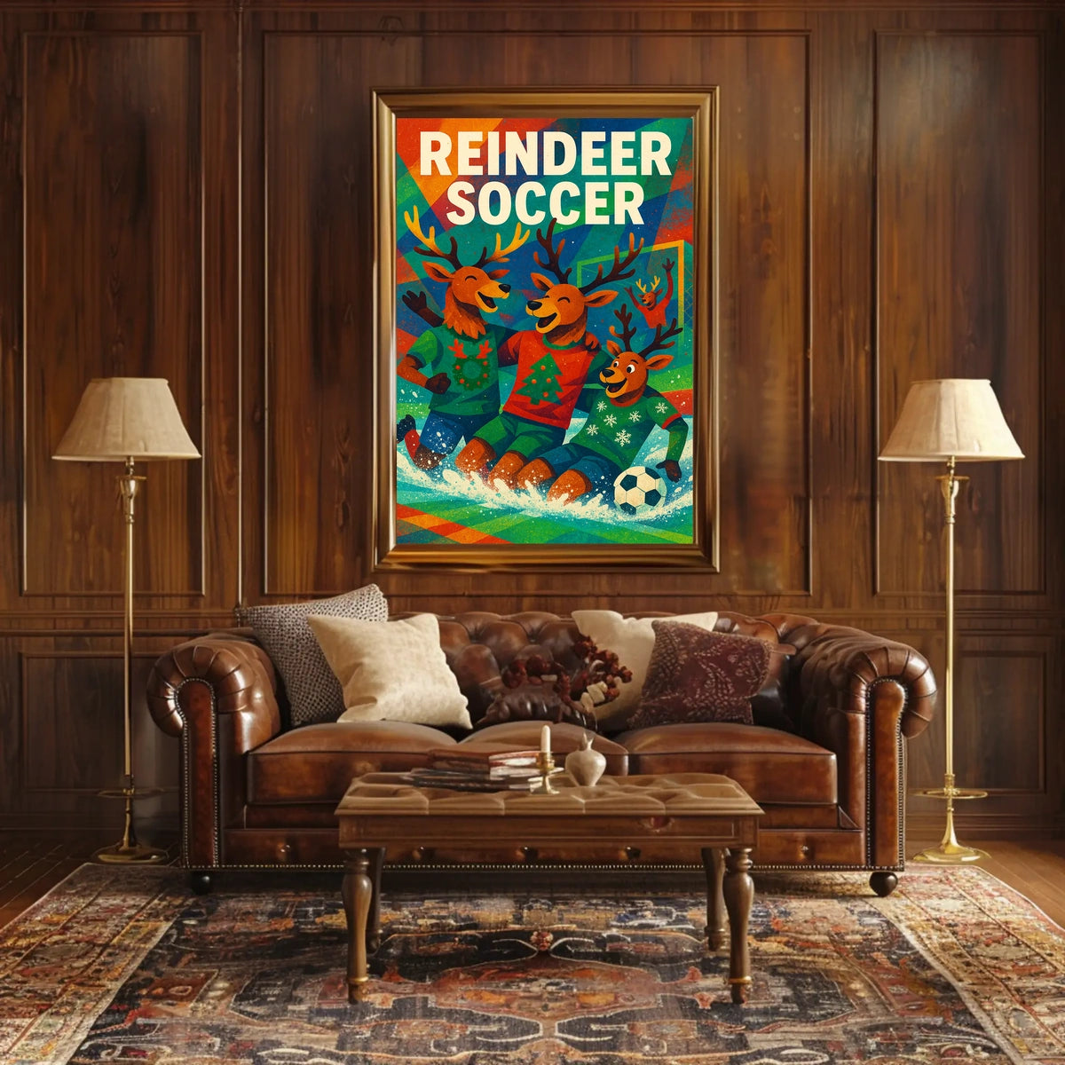 Reindeer Soccer Poster