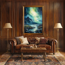 Majestic Mountain Aurora Art Print - National Park Poster
