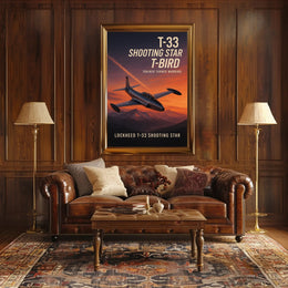 Lockheed T-33 Shooting Star Military Aviation Poster