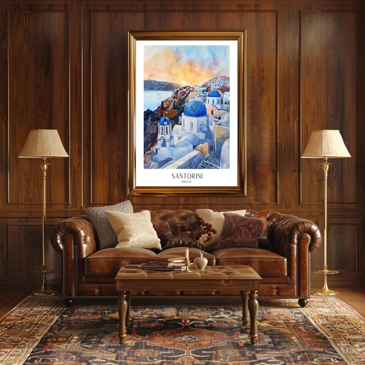 Santorini Sunset Poster