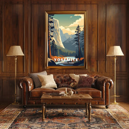 Yosemite Vintage Travel Poster Wall Art Print