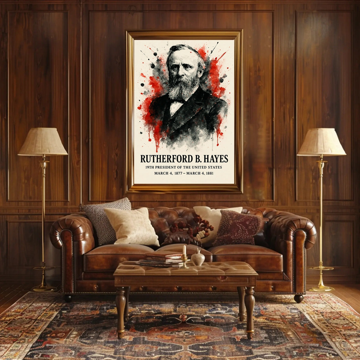 Rutherford B. Hayes Vintage Artistic Historical Poster
