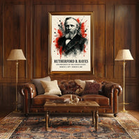 Rutherford B. Hayes Vintage Artistic Historical Poster
