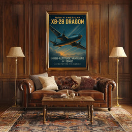 Vintage Aviation Poster: XB-28 Dragon Soaring Skyward