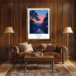 Kyoto Evening Scene Travel Poster