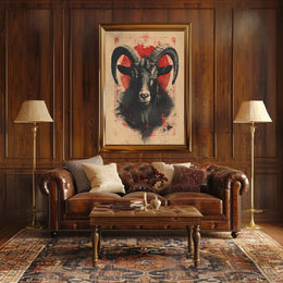 Majestic Goat Art Print Poster for Home Decor and Nature Lovers PosterGoat