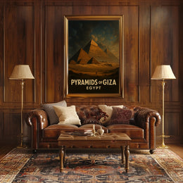 Giza Pyramids Egypt Travel Photorealism Heritage Architecture Iconic Monuments Majestic Desert Sky Poster