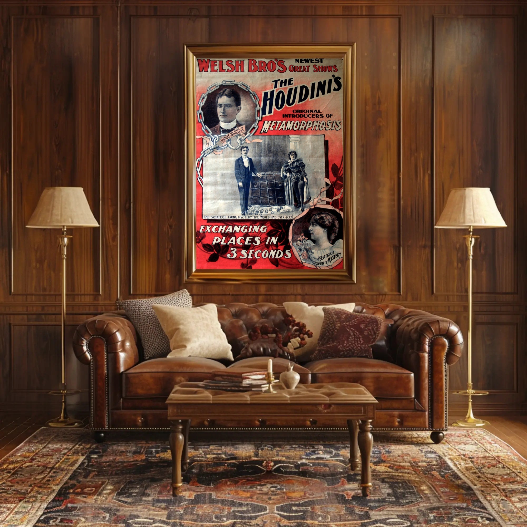 The Houdinis Vintage Magic Show Cultural or Heritage Poster