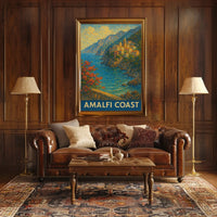Amalfi Coast Poster 18x24 Scenic Coastal Wall Art Print