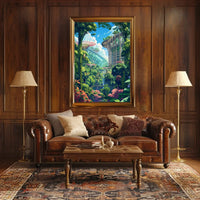 Futuristic Garden Cityscape Poster: Nature Meets Innovation