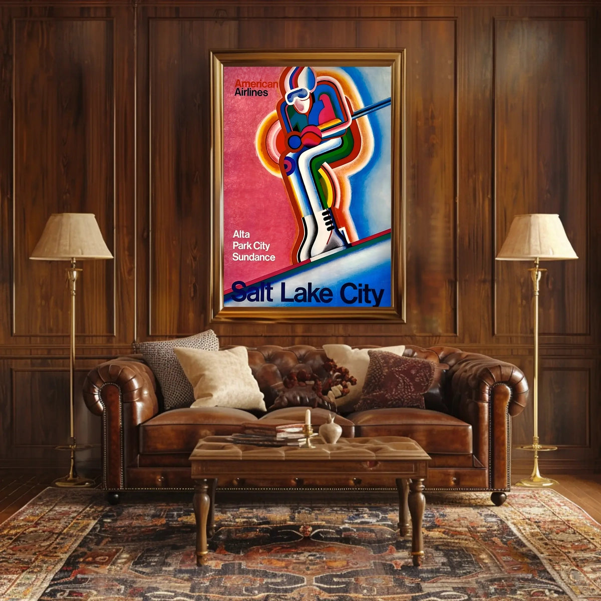 Skiing in Salt Lake City Poster