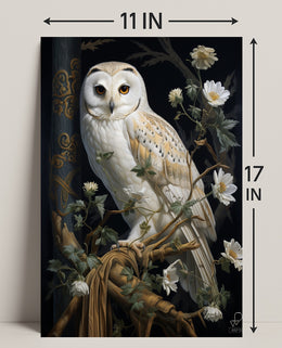 Majestic Owl In Bloom Poster PosterGoat