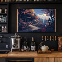 Serene Japanese Autumn Pixel Art Poster