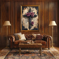 Roses And Cross Poster