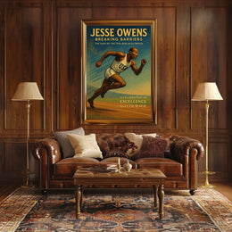 Breaking Barriers: Vintage Olympic Athlete Poster