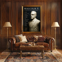 Malcolm X A Voice of Transformation Poster PosterGoat