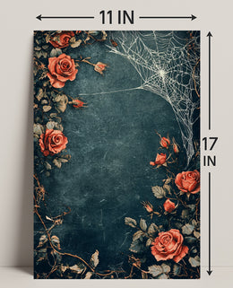 Roses And Webs Poster