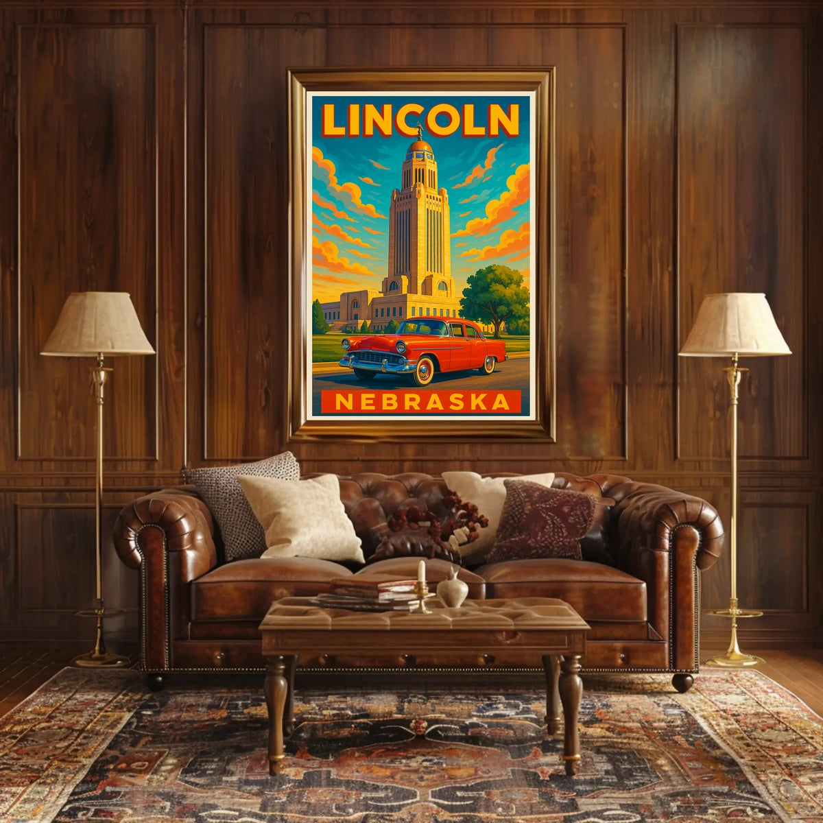 Lincoln Nebraska Cityscape Scenic Wanderlust Poster