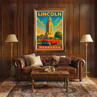 Lincoln Nebraska Cityscape Scenic Wanderlust Poster
