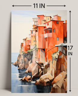 Coastal Cliffside Homes Poster