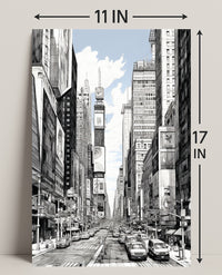 Urban Sketch Of Times Square Poster