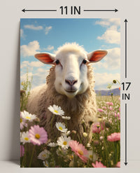Serene Sheep In Bloom Poster PosterGoat