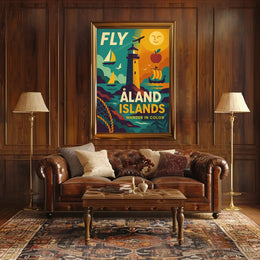 Travel to Vibrant Åland Islands with Retro Adventure Poster PosterGoat