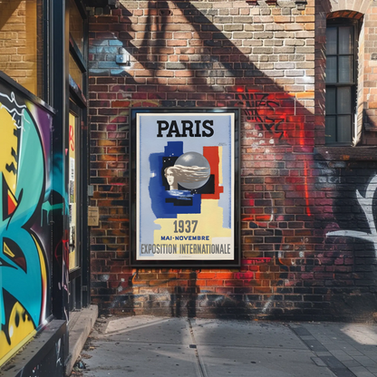 Paris 1937 Exposition International Vintage Travel Poster