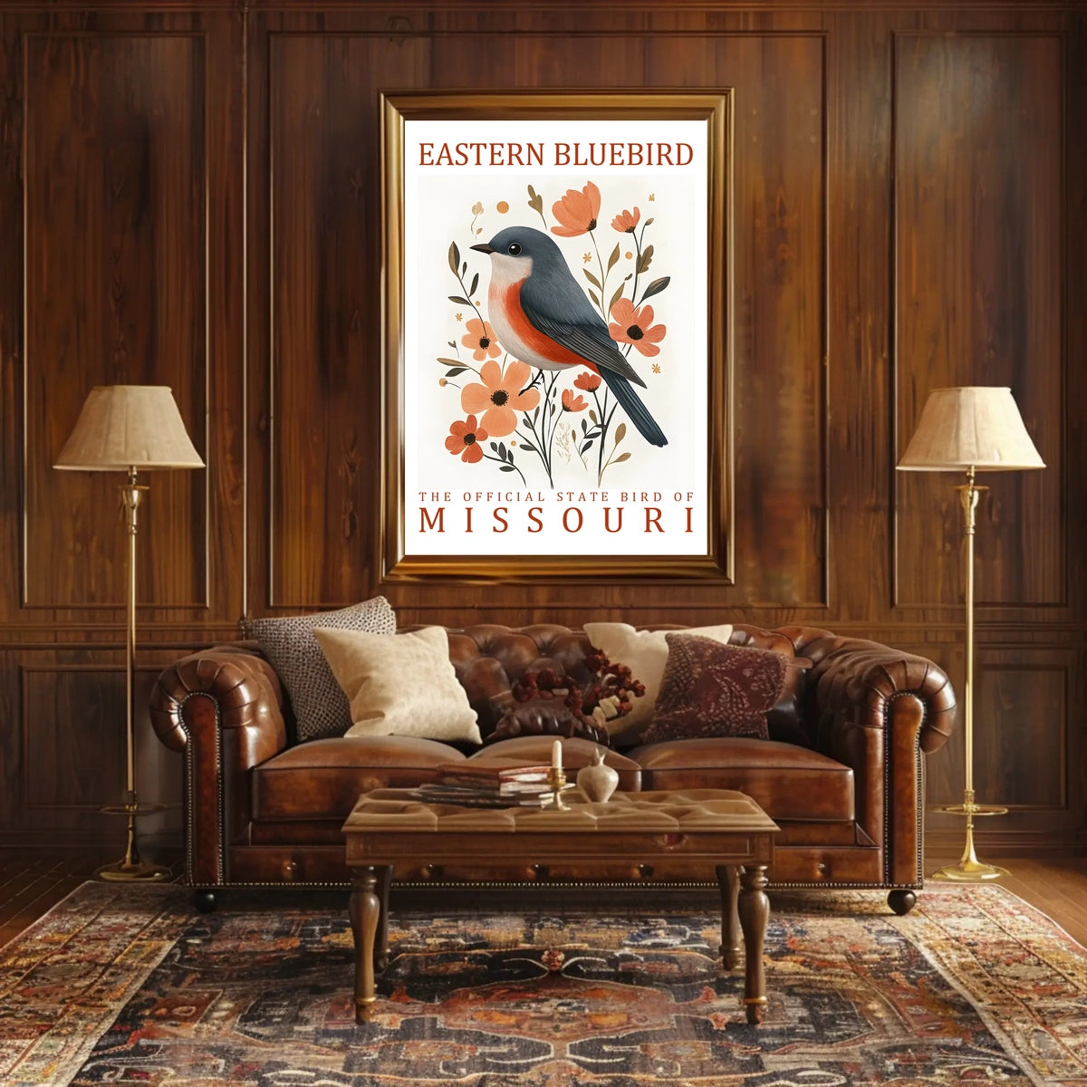 Eastern Bluebird Modern Art Poster for Home Decor