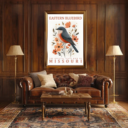 Eastern Bluebird Modern Art Poster for Home Decor