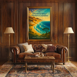 Dhofar Coastal Beauty: Abstract Art Travel Poster