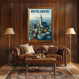 Reykjavik Cityscape Adventure Travel Poster PosterGoat