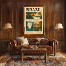 Brazil's Natural Wonders Vintage Travel Poster