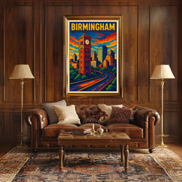 Birmingham Cityscape Poster
