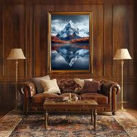 Breathtaking Snow-Capped Mountain Photorealistic National Park Poster PosterGoat