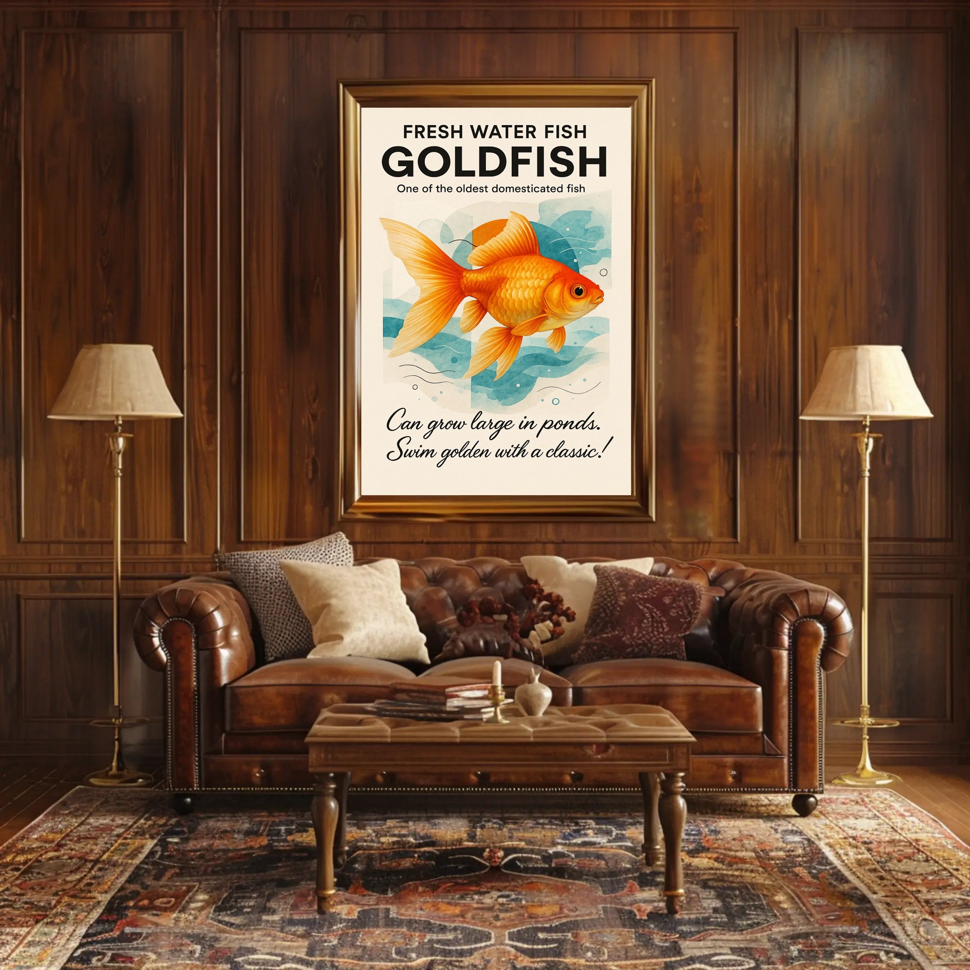 Goldfish Tranquility: Artistic Animal Poster