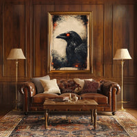 Raven with Red Eyes Artistic Animal Poster