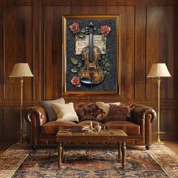 Violin Symphony with Roses Art Print Poster