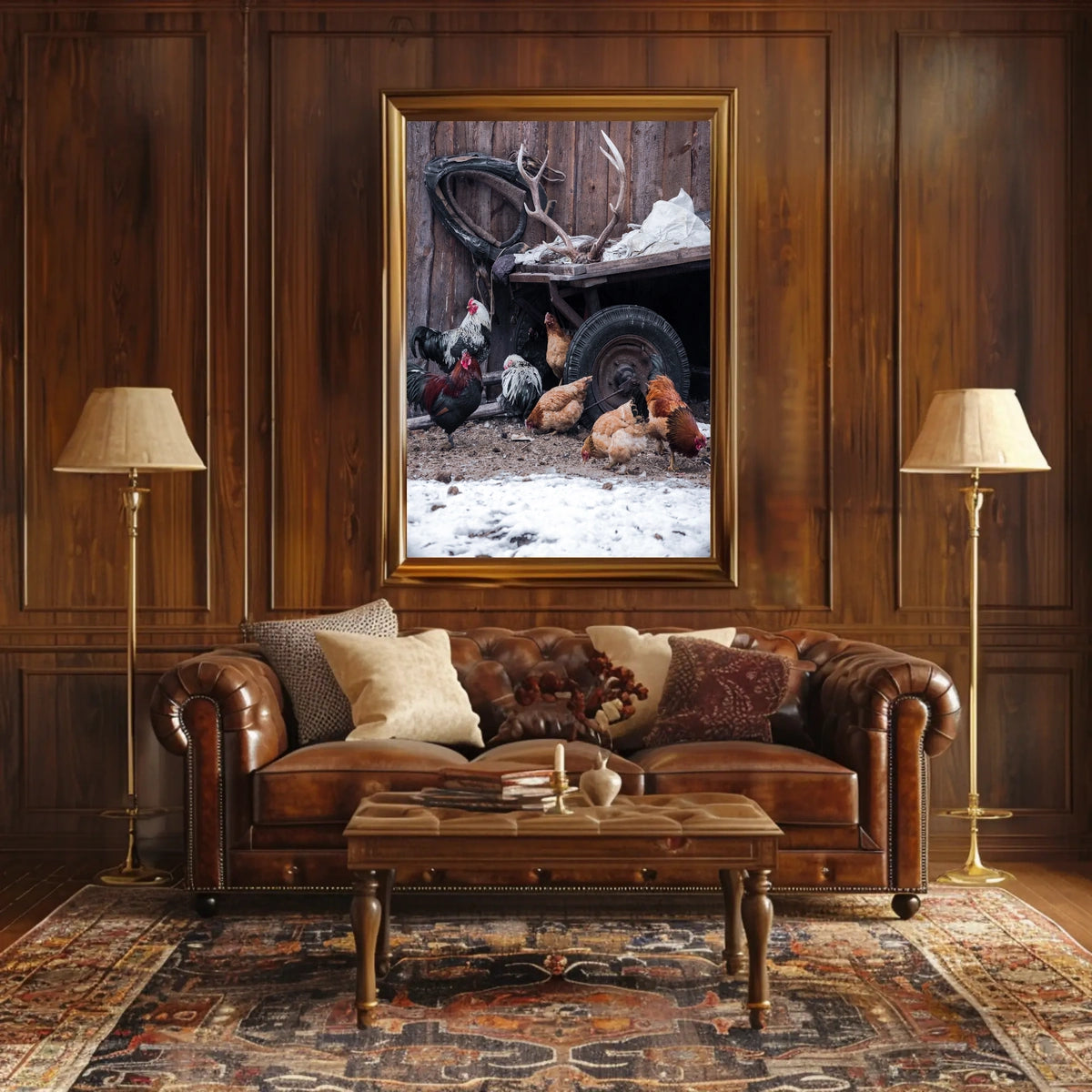 Rustic Farmyard Scene Poster