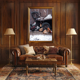 Rustic Farmyard Scene Poster