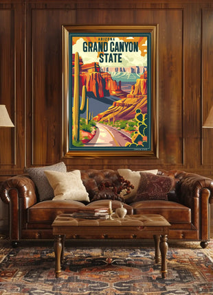 Grand Canyon Vintage Travel Adventure Poster
