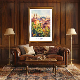 Valencia Skyline Poster PosterGoat