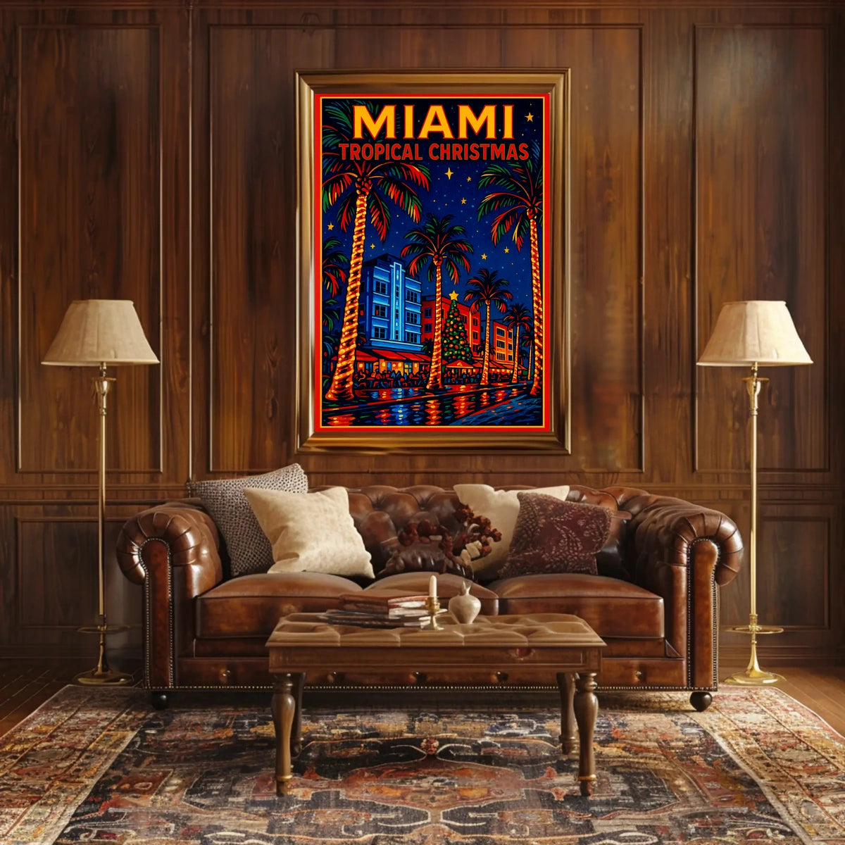 Miami Tropical Christmas Poster