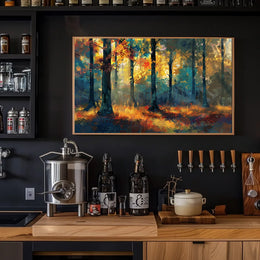 Autumn Forest Impressionistic Art Poster: Tranquil Beauty