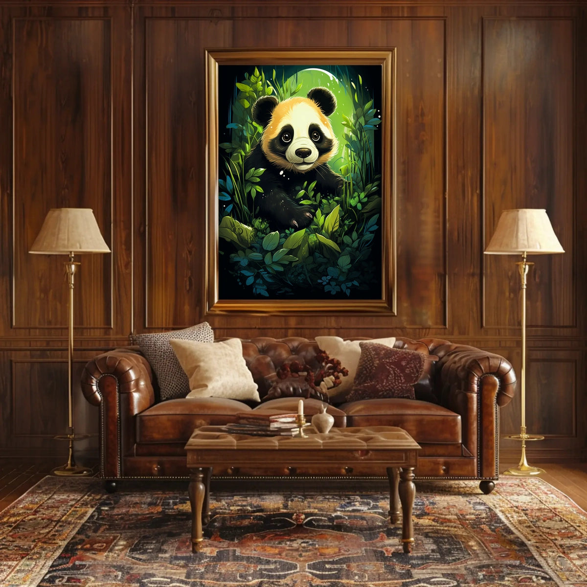 Panda Cub in Lush Greenery Poster Art