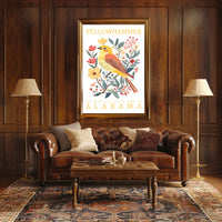 Yellowhammer Bird Alabama Nature Art Poster Print