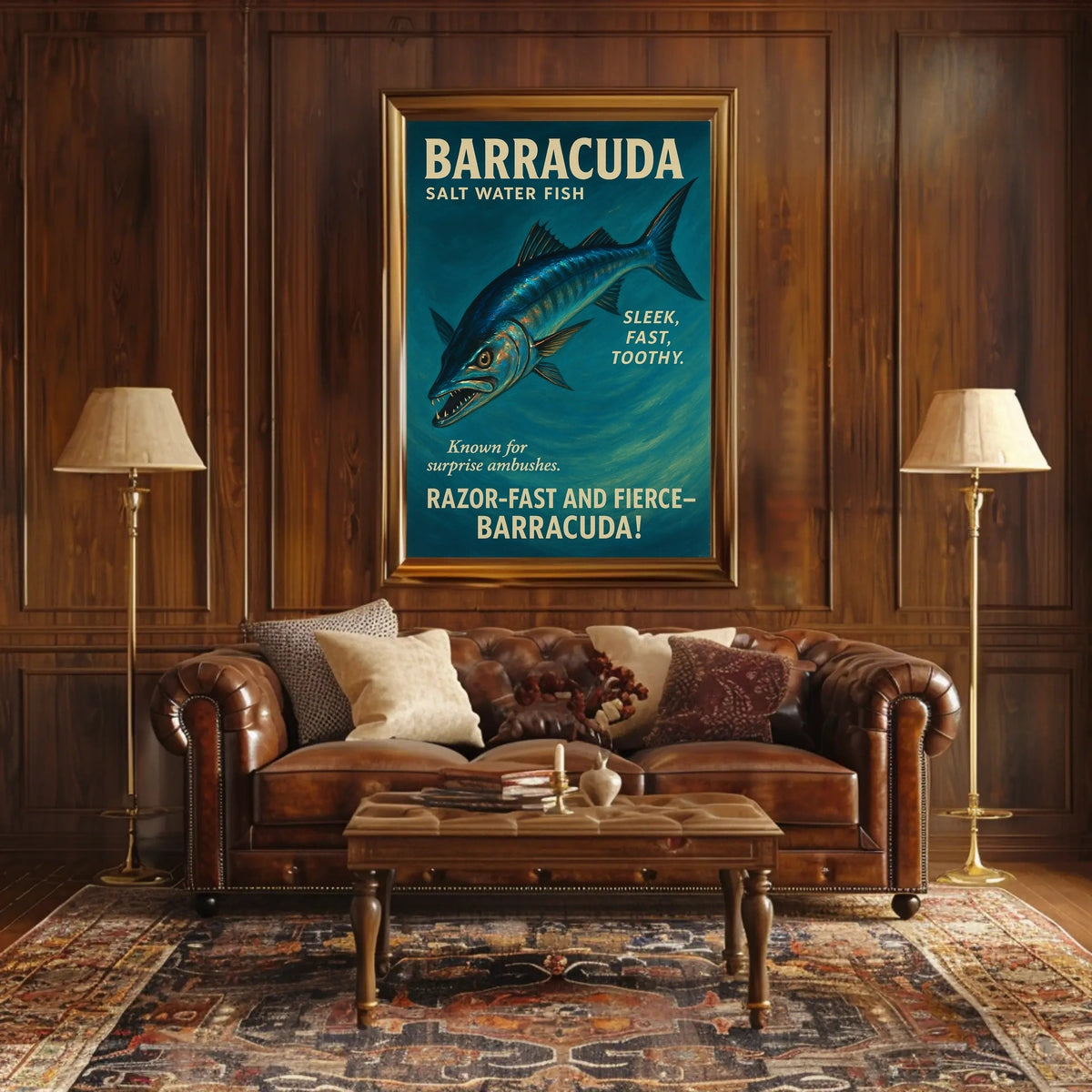Barracuda Salt Water Fish Poster