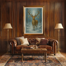 Enchanted Winter Stag Poster