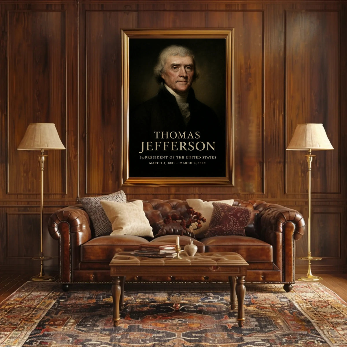 Thomas Jefferson Third President Poster Wall Art Decor